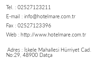 Hotel Mare Data iletiim bilgileri